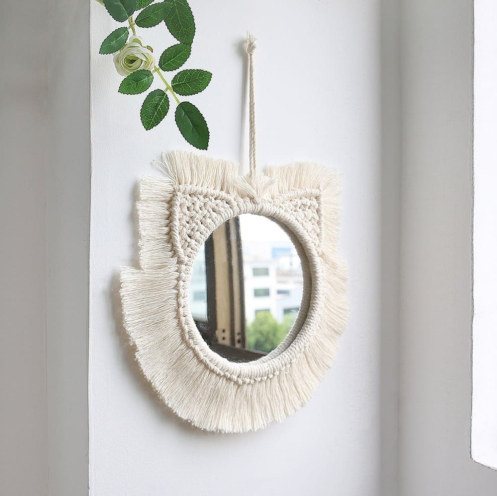 Miroir tour macramé