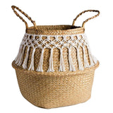Panier en osier macramé