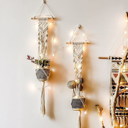 Porte plante en macramé