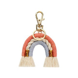 Porte-clé arc-en-ciel macramé