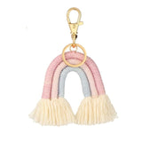 Porte-clé arc-en-ciel macramé