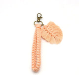 Porte-clé macramé plume