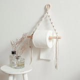 Porte-papier toilette en corde macramé