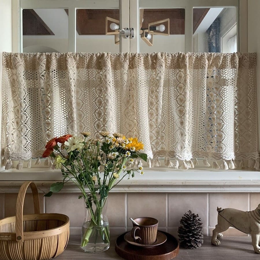 Rideaux macramé brise-bise