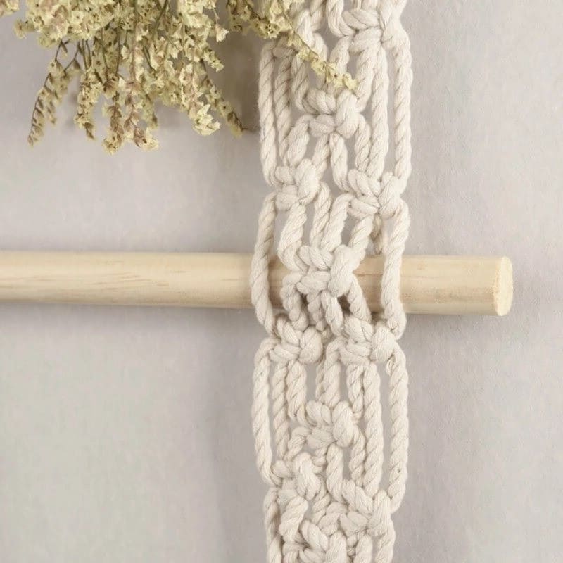 Support mural macramé