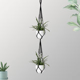 Suspension double macramé noir