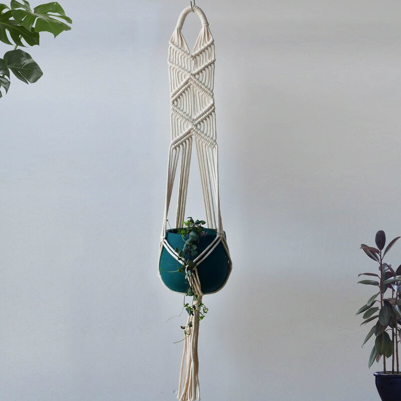 Suspension fleur macramé