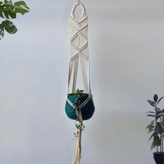 Suspension fleur macramé