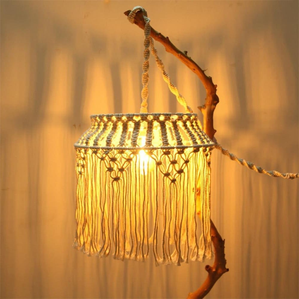 Suspension luminaire macramé