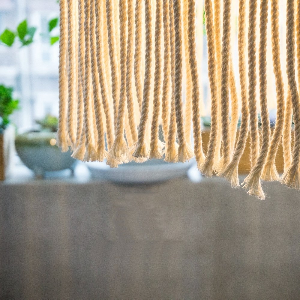 Suspension lustre macramé