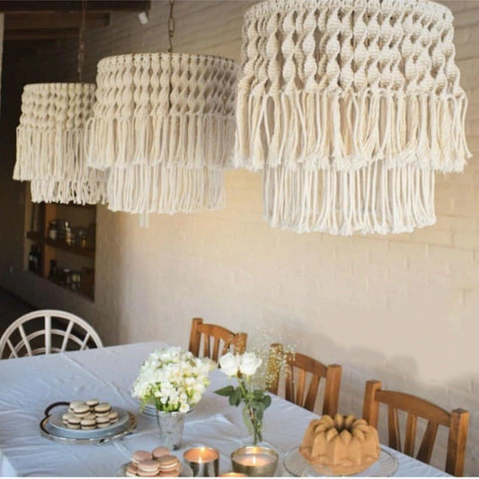 Suspension lustre macramé