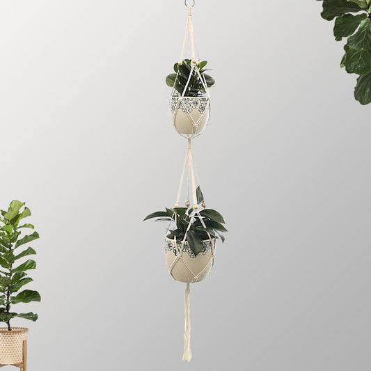 Suspension macramé double