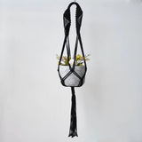 Suspension plante macramé noir