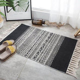 Tapis macramé noir