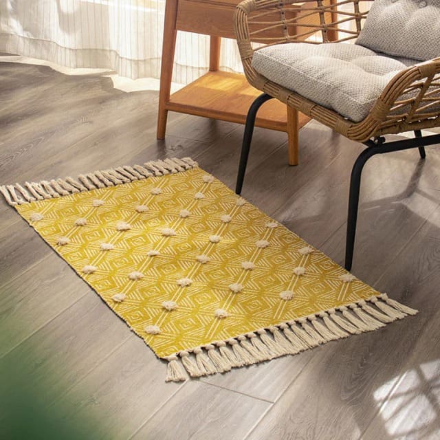 Tapis macramé rectangulaire
