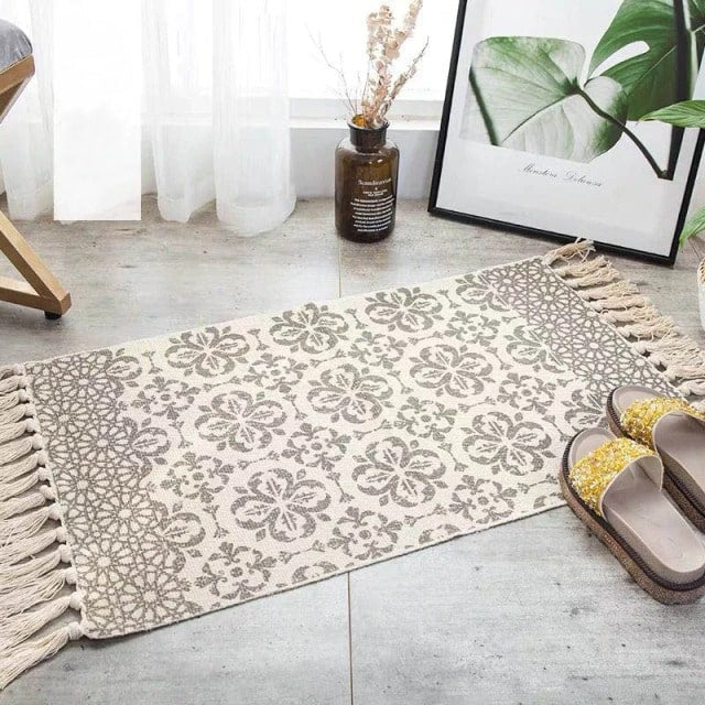 Tapis macramé rectangulaire