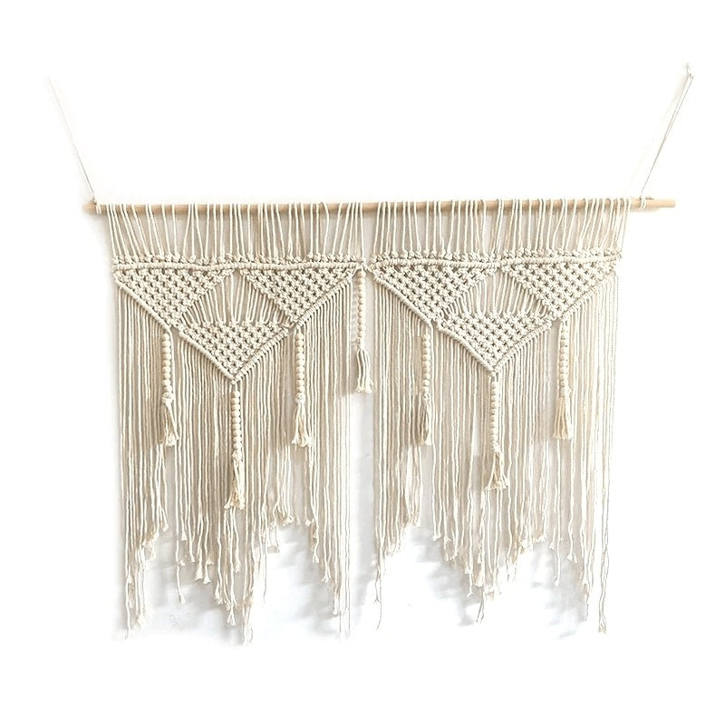 Tête de lit macramé en coton et corde
