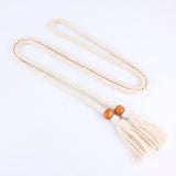Ceinture blanche macramé