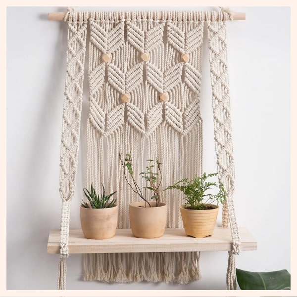 Étagère macramé