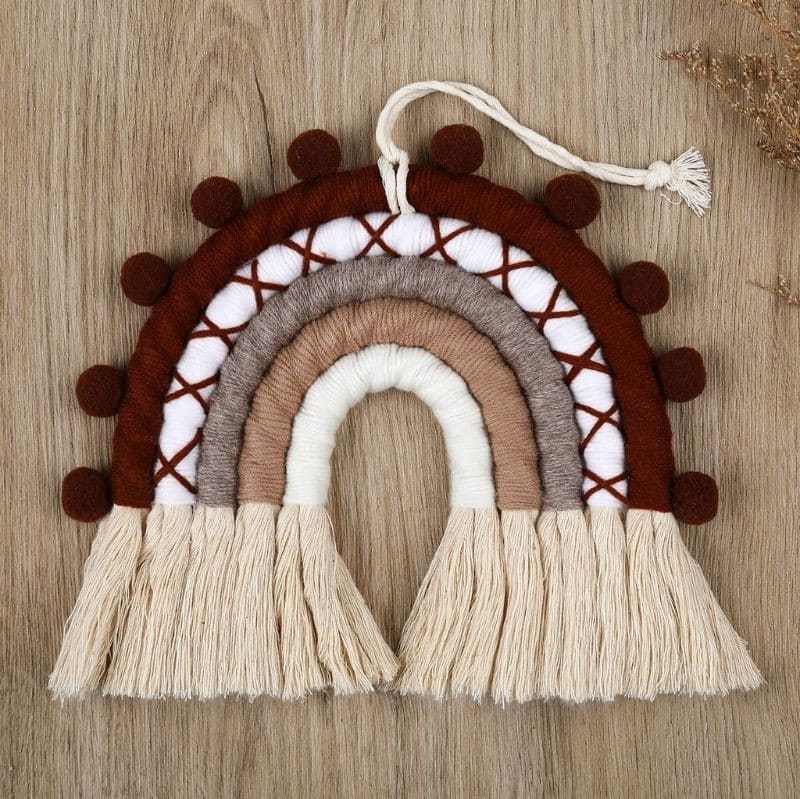Arc en ciel bébé macramé