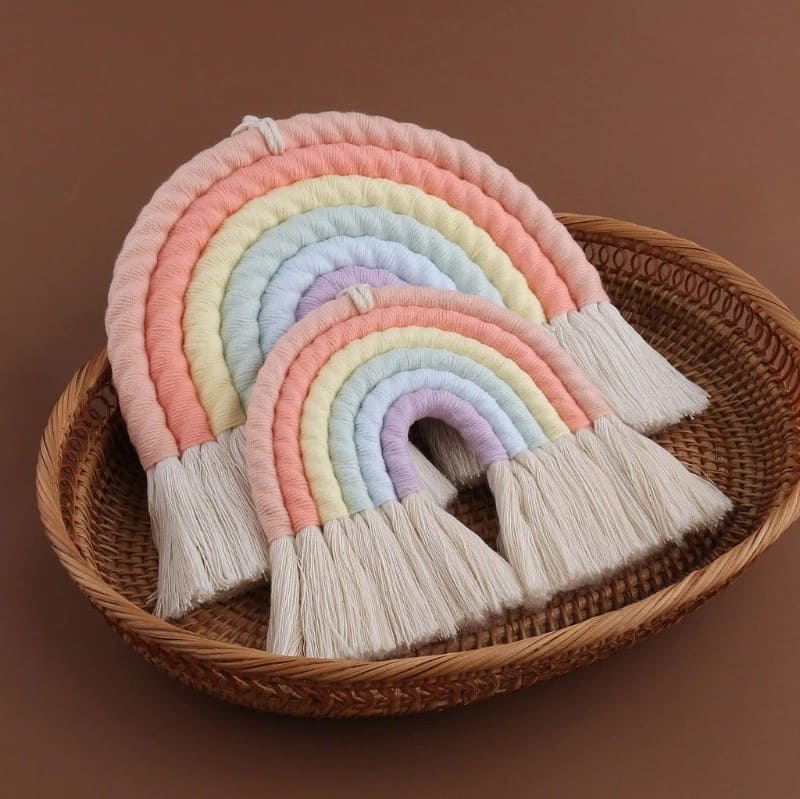 Arc en ciel coton macramé