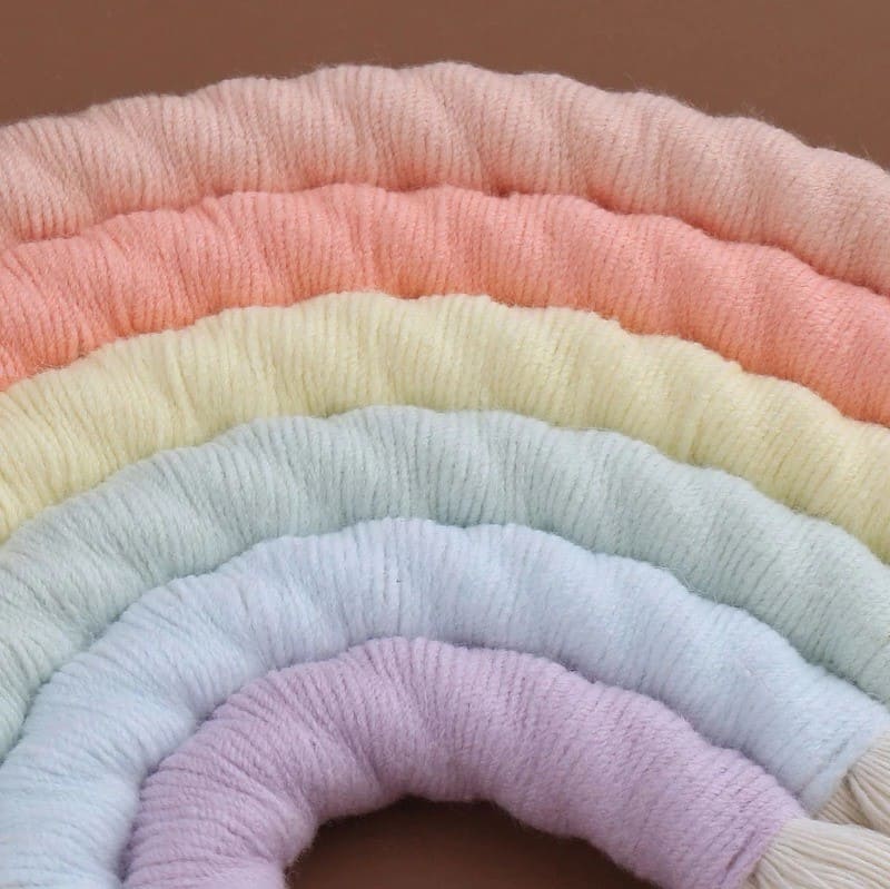 Arc en ciel coton macramé