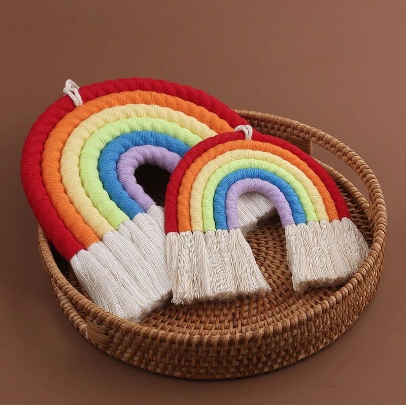 Arc en ciel coton macramé