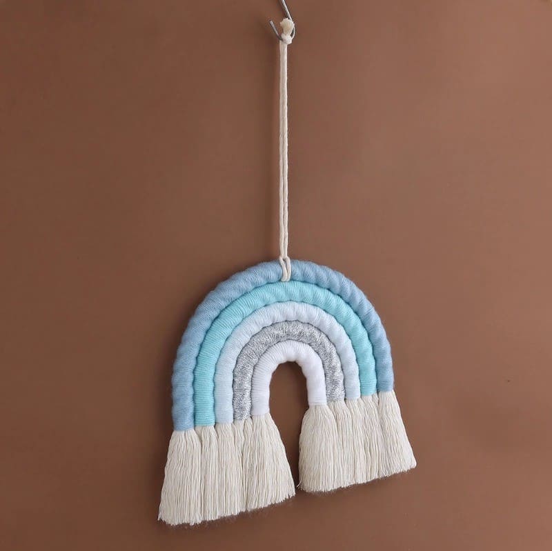 Arc en ciel macramé bleu