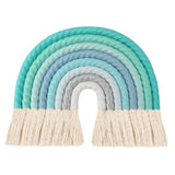 Arc en ciel macramé bleu