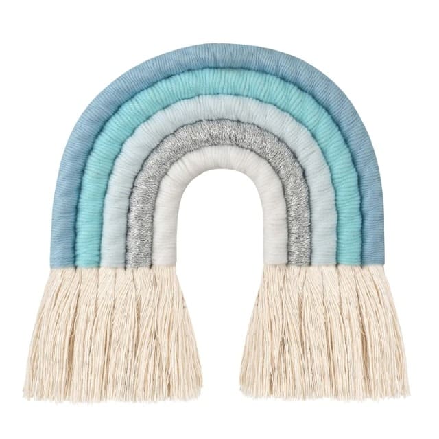 Arc en ciel macramé bleu