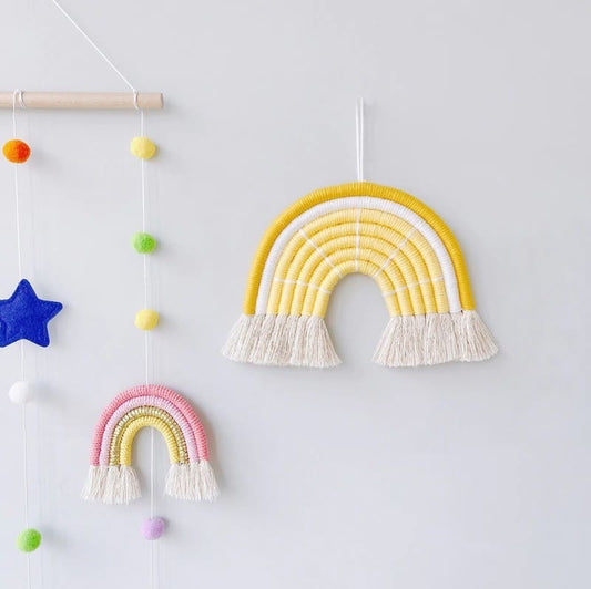 Arc en ciel macramé jaune