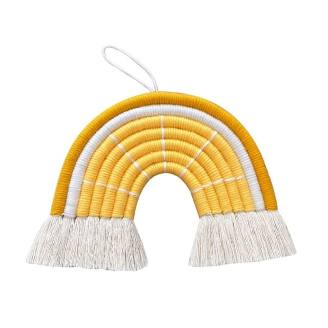 Arc en ciel macramé jaune