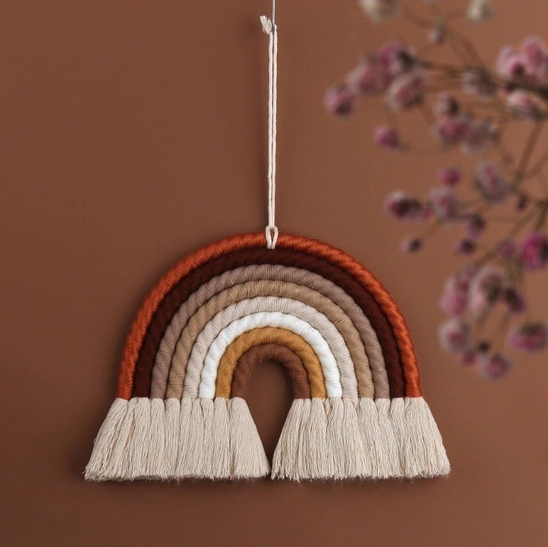 Arc en ciel macramé terracotta