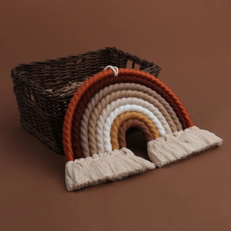Arc en ciel macramé terracotta