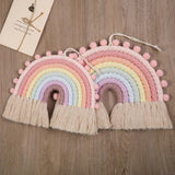 Arc en ciel mural macramé