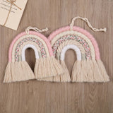 Arc en ciel mural tissu macramé