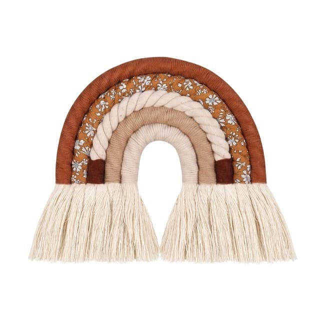 Arc en ciel mural tissu macramé