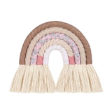 Arc en ciel mural tissu macramé