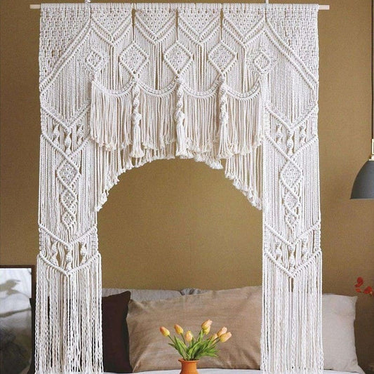 Arche mariage rideau macramé
