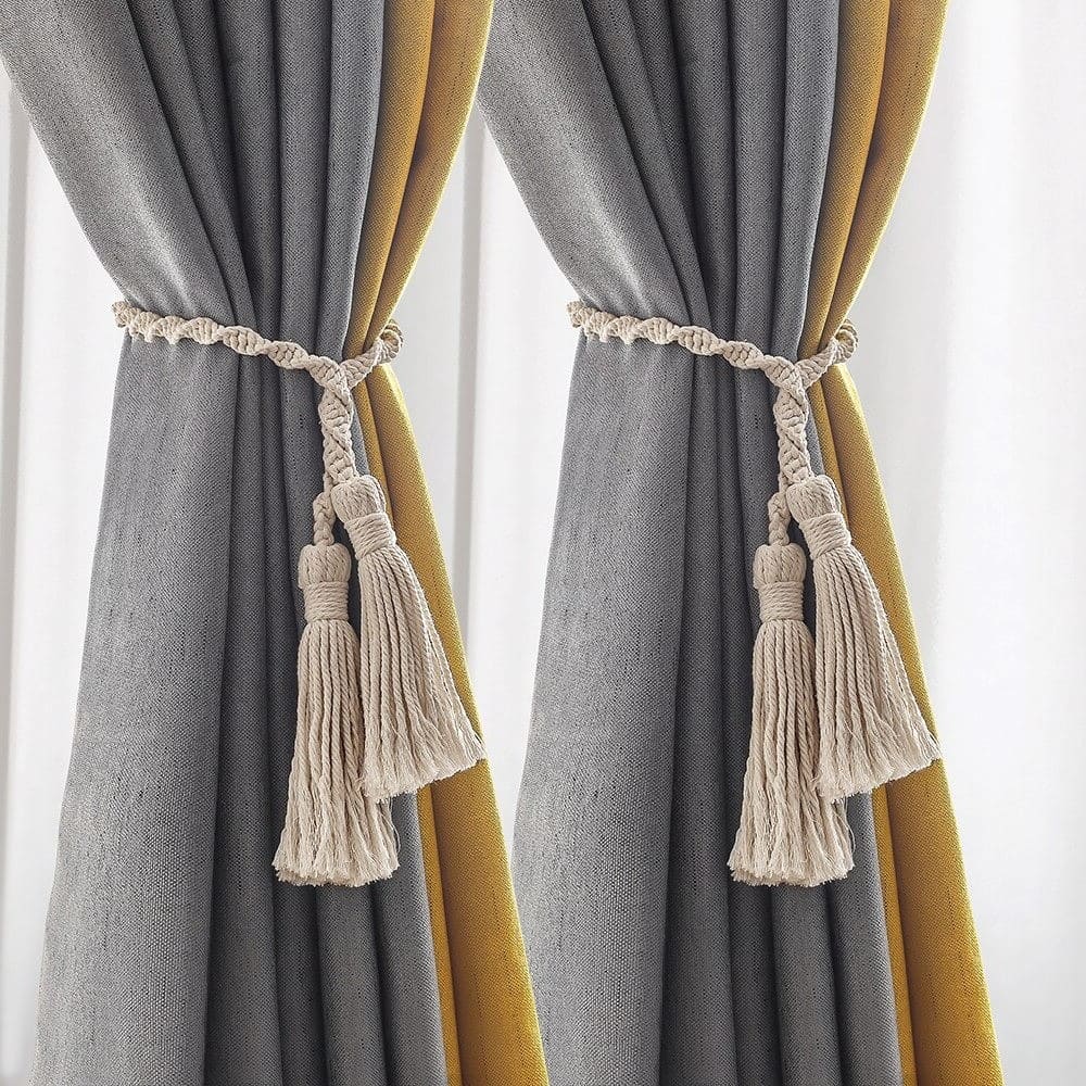 Attache rideau corde macramé