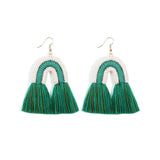 Boucle d'oreille arc en ciel macramé