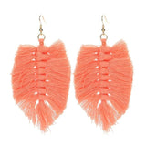 Boucle d'oreille macramé plume