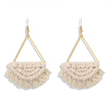 Boucle d'oreille pompon macramé