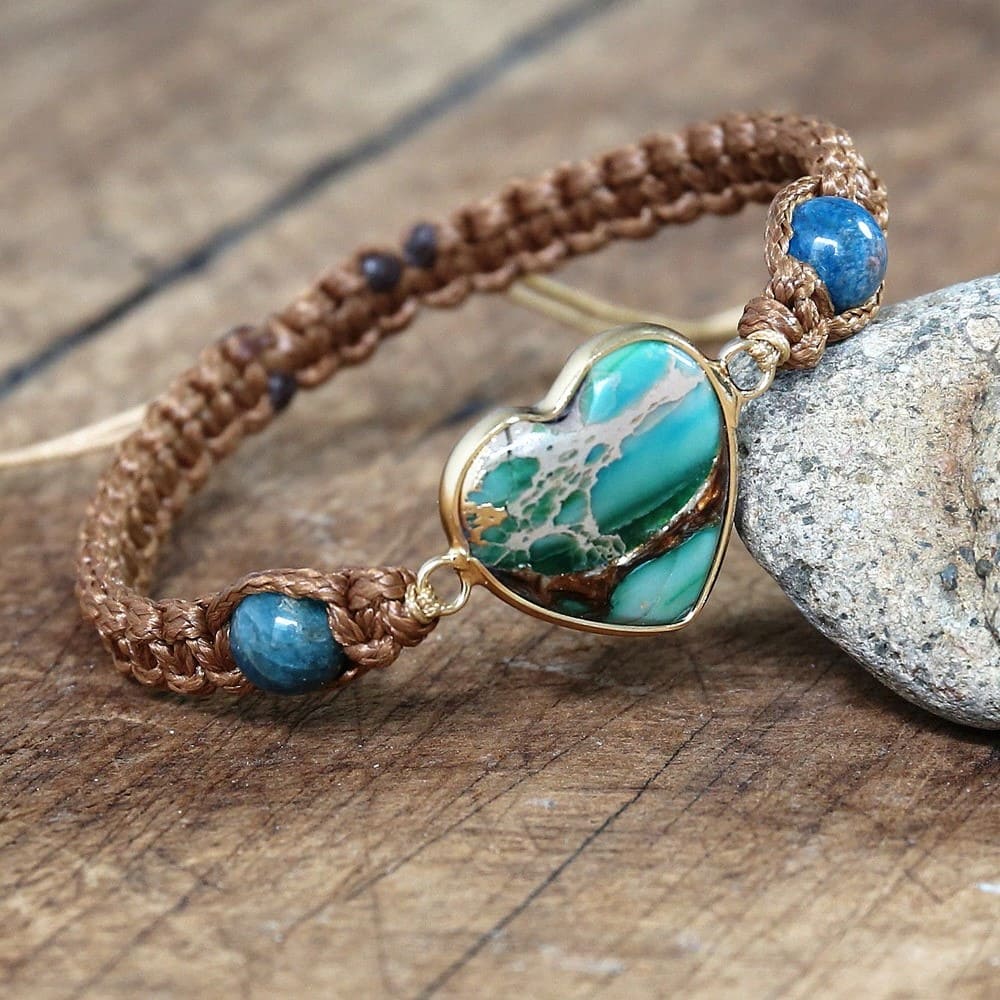 Bracelet macramé cœur