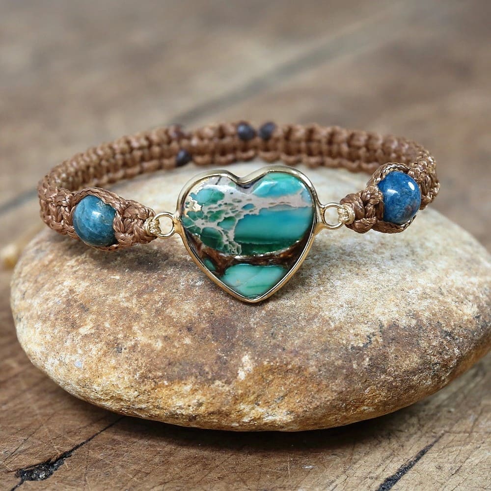 Bracelet macramé cœur