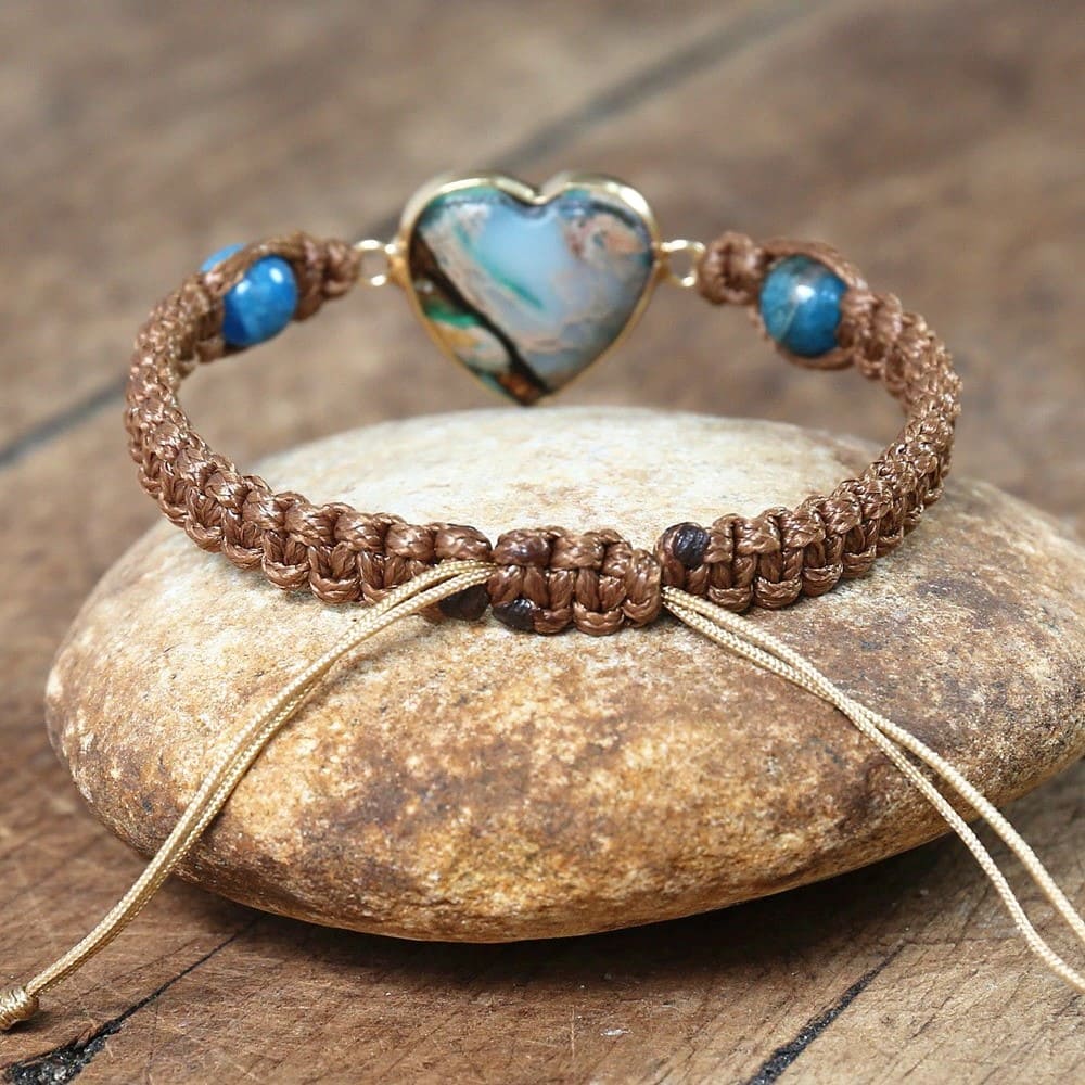 Bracelet macramé cœur