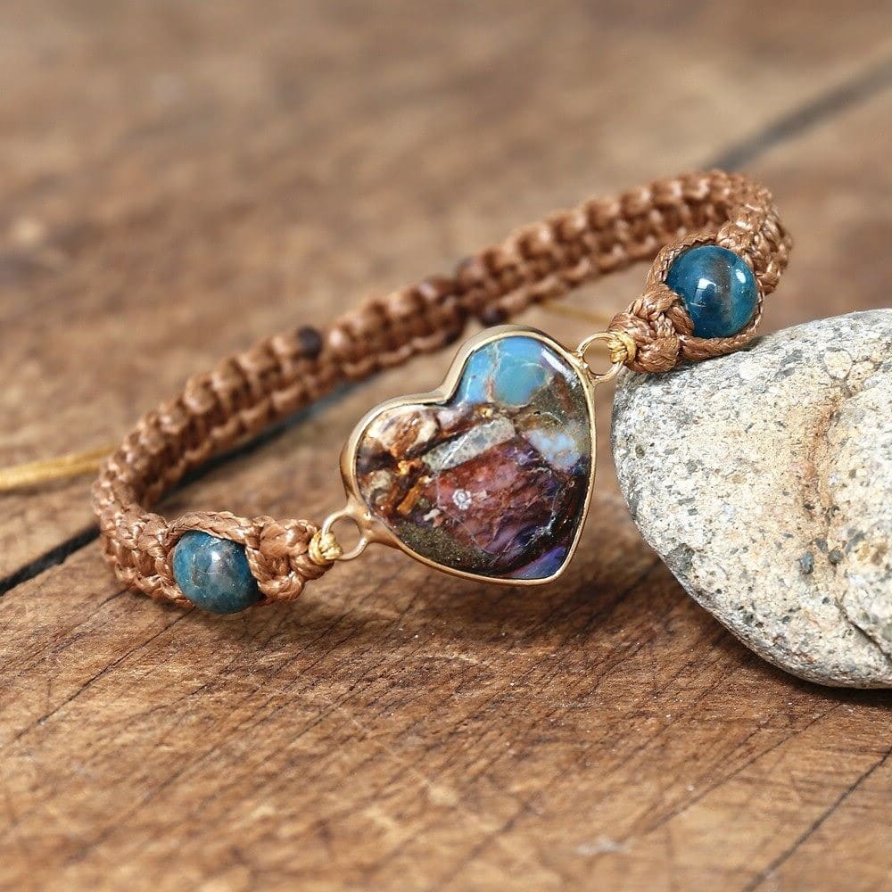 Bracelet macramé cœur