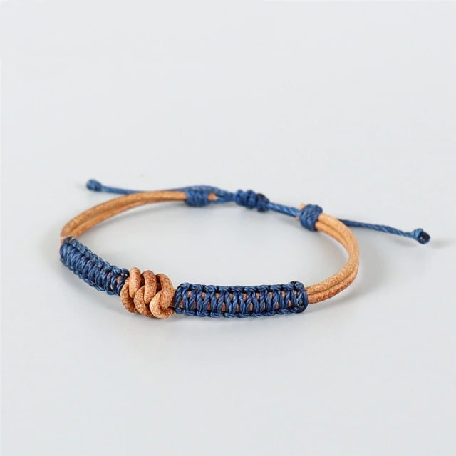 Bracelet macramé cuir