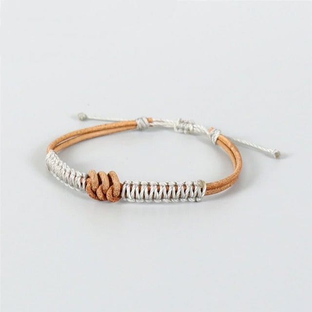 Bracelet macramé cuir