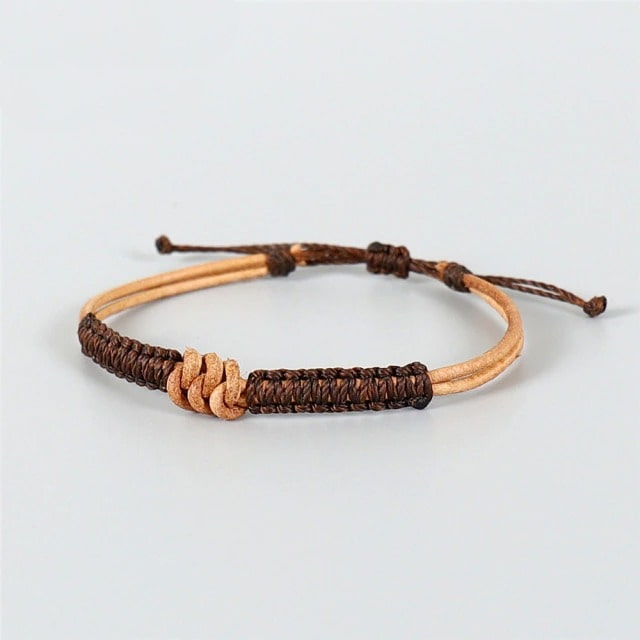 Bracelet macramé cuir